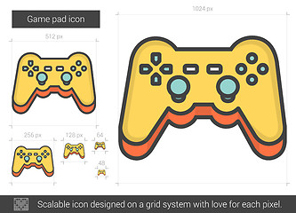 Image showing Game pad line icon.