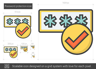 Image showing Password protection line icon.