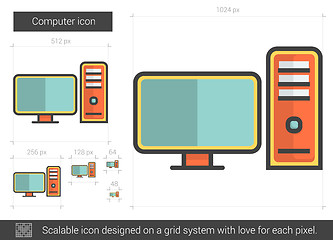 Image showing Computer line icon.