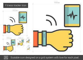 Image showing Fitness tracker line icon.