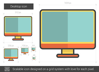 Image showing Desktop line icon.