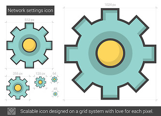 Image showing Network settings line icon.