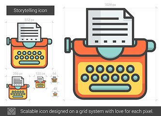 Image showing Storytelling line icon.