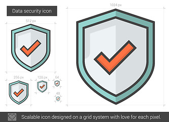 Image showing Data security line icon.