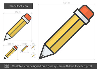 Image showing Pencil tool line icon.