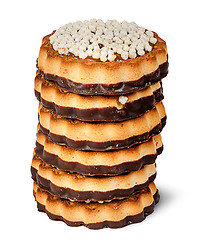 Image showing Stack chocolate cookies