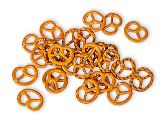 Image showing Heap crunchy pretzels with salt