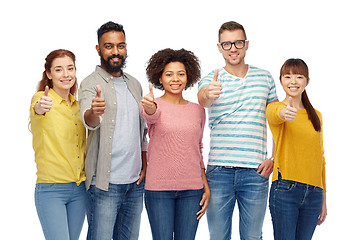 Image showing international group of people showing thumbs up