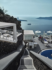 Image showing Landscape of Santorini Island, Fira, Cyclades, Greece