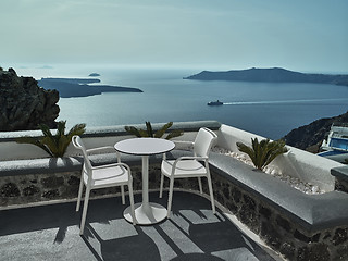 Image showing Landscape of Santorini Island, Fira, Cyclades, Greece