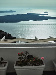 Image showing Landscape of Santorini Island, Fira, Cyclades, Greece