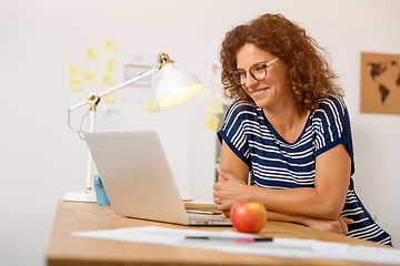 Image showing Beautiful woman working at the office
