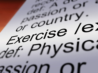 Image showing Exercise Definition Closeup Showing Fitness Or Activity