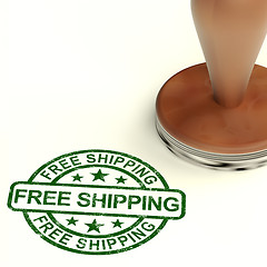 Image showing Free Shipping Stamp Shows No Charge Or Gratis To Deliver