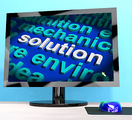 Image showing Solution Word On Computer Showing Success And Achievement