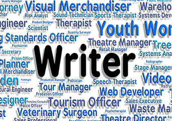 Image showing Writer Job Shows Text Career And Writers
