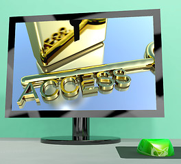 Image showing Access Key On Computer Screen Showing Security