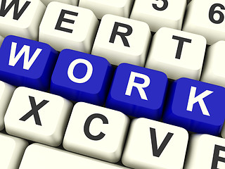 Image showing Work Computer Keys Showing Job Or Employment