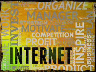 Image showing Internet Words Indicates Web Site And Website