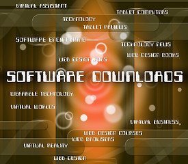 Image showing Software Downloads Means Programming Softwares And Transfer