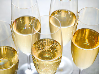 Image showing closeup of champagne glasses