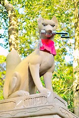 Image showing Fox statue at Fushimi Inari shrine in Kyoto