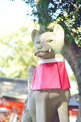 Image showing Fox statue at Fushimi Inari shrine in Kyoto