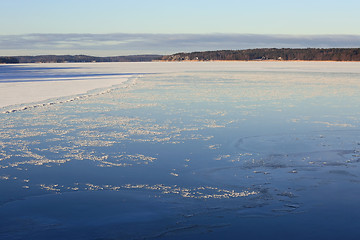 Image showing Frozen Blue Sea in Winter