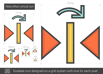 Image showing Redo reflect vertical line icon.