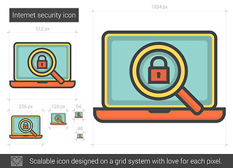 Image showing Internet security line icon.