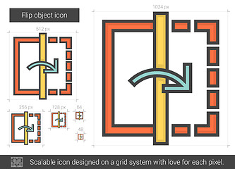 Image showing Flip object line icon.