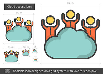 Image showing Cloud access line icon.