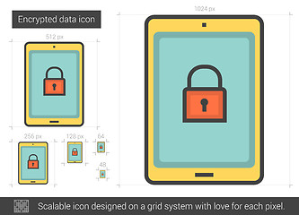 Image showing Encrypted data line icon.