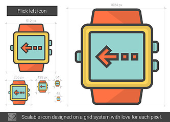 Image showing Flick left line icon.