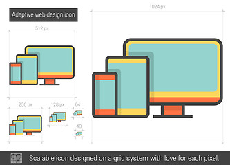 Image showing Adaptive web design line icon.