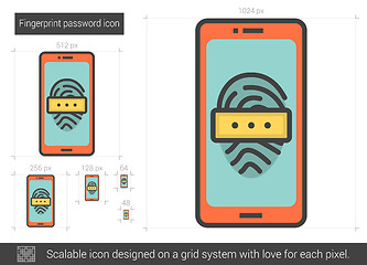 Image showing Fingerprint password line icon.