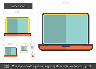 Image showing Laptop line icon.