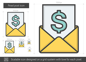 Image showing Read post line icon.