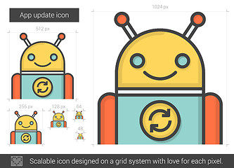 Image showing App update line icon.