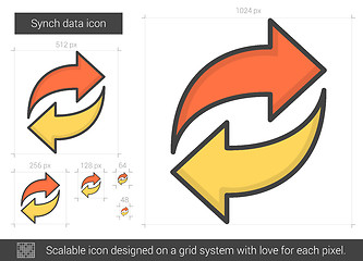 Image showing Synch data line icon.