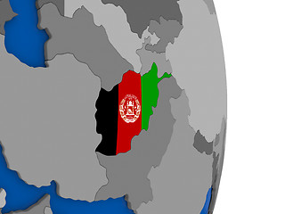 Image showing Afghanistan on globe with flag