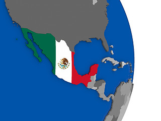 Image showing Mexico on globe with flag