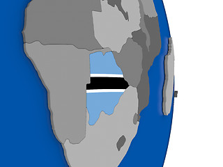 Image showing Botswana on globe with flag