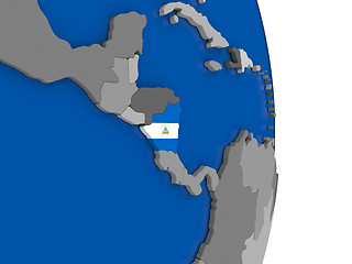 Image showing Nicaragua on globe with flag