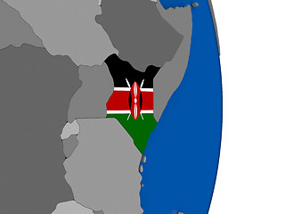 Image showing Kenya on globe with flag