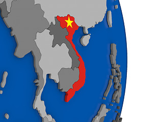 Image showing Vietnam on globe with flag