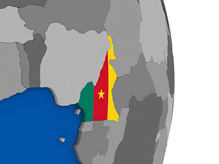 Image showing Cameroon on globe with flag