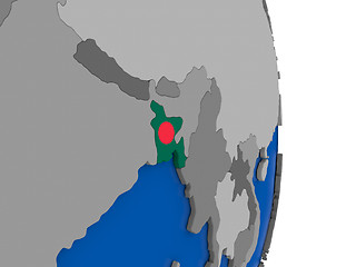 Image showing Bangladesh on globe with flag