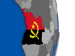 Image showing Angola on globe with flag