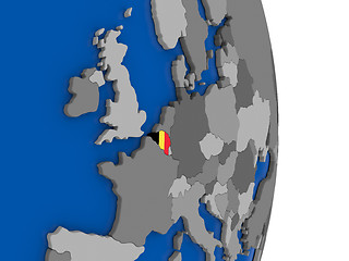 Image showing Belgium on globe with flag